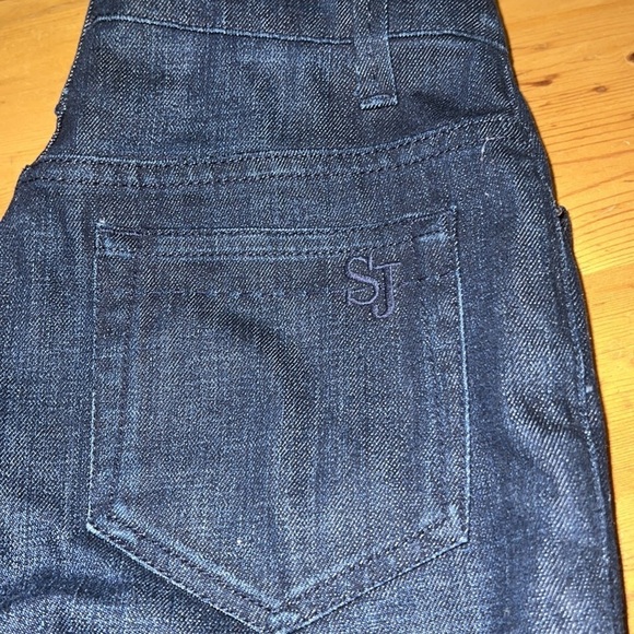 St. John Sport Dark Denim High-Rise Jeans 2 - Picture 4 of 10
